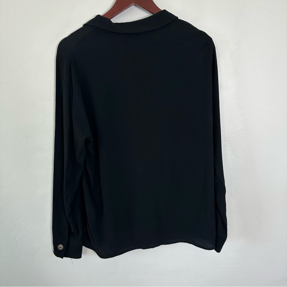 Reformation Collared Long Sleeve Button Down Blac… - image 2